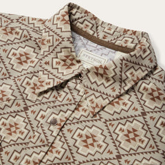 Brown Aztec Poplin Western Shirt Brown | Men Stetson Modern Cut