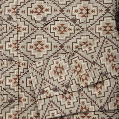 Brown Aztec Poplin Western Shirt Brown | Men Stetson Modern Cut