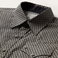 Brown Diamond Print Western Shirt Brown | Men Stetson Western Shirts