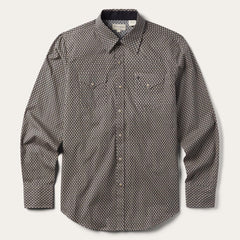 Brown Diamond Print Western Shirt Brown | Men Stetson Western Shirts