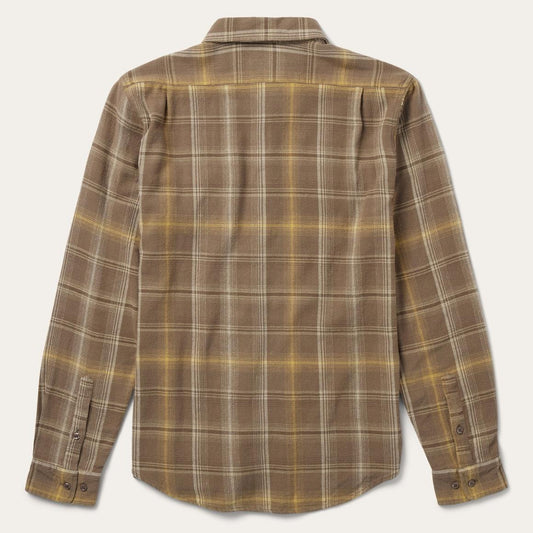 Brown Flannel Button-Front Shirt Brown | Men Stetson Western Shirts