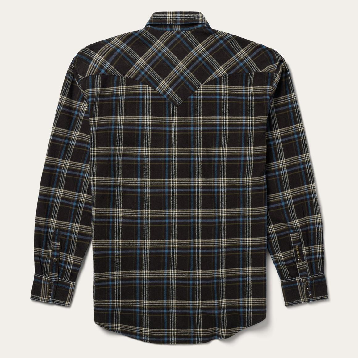 Brown Plaid Flannel Western Shirt Brown | Men Stetson Flannel Shirts