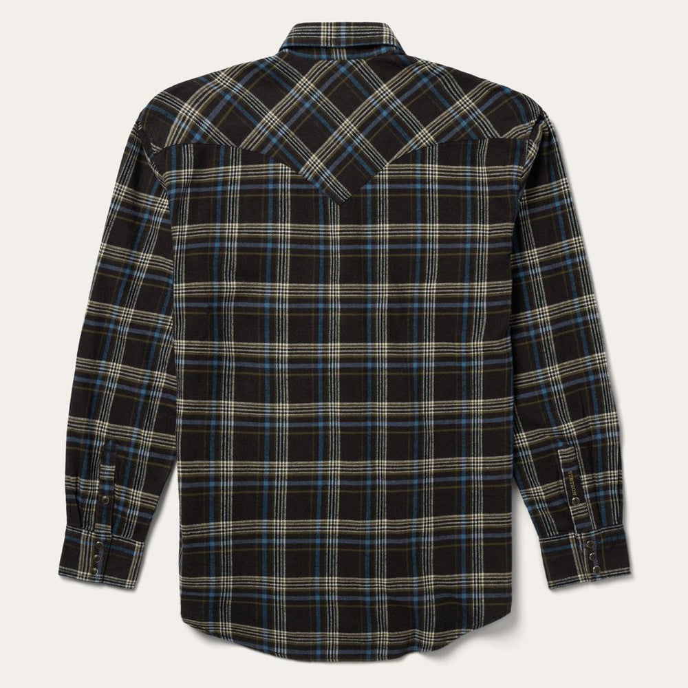 Brown Plaid Flannel Western Shirt Brown | Men Stetson Western Shirts