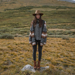 Brown Serape Belted Cardigan Brown | Women Stetson Sweaters