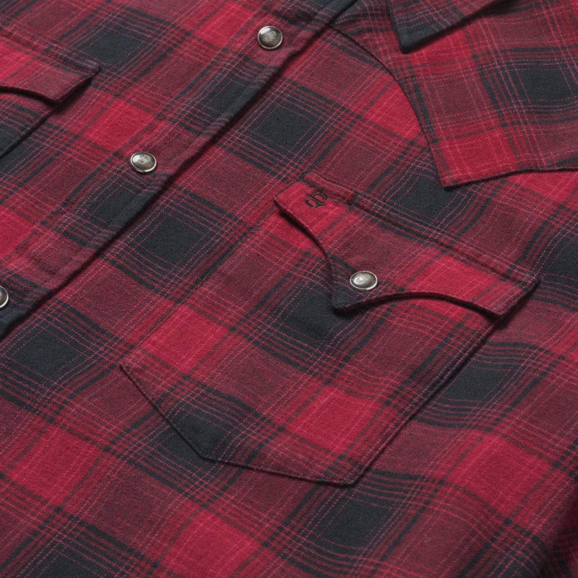 Brushed Twill Plaid Shirt Black | Men Stetson Flannel Shirts