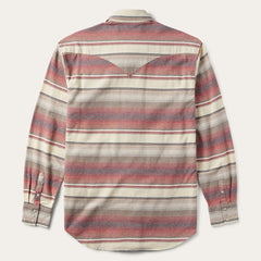 Brushed Twill Striped Shirt Red | Men Stetson Western Shirts