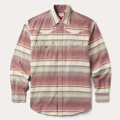 Brushed Twill Striped Shirt Red | Men Stetson Western Shirts