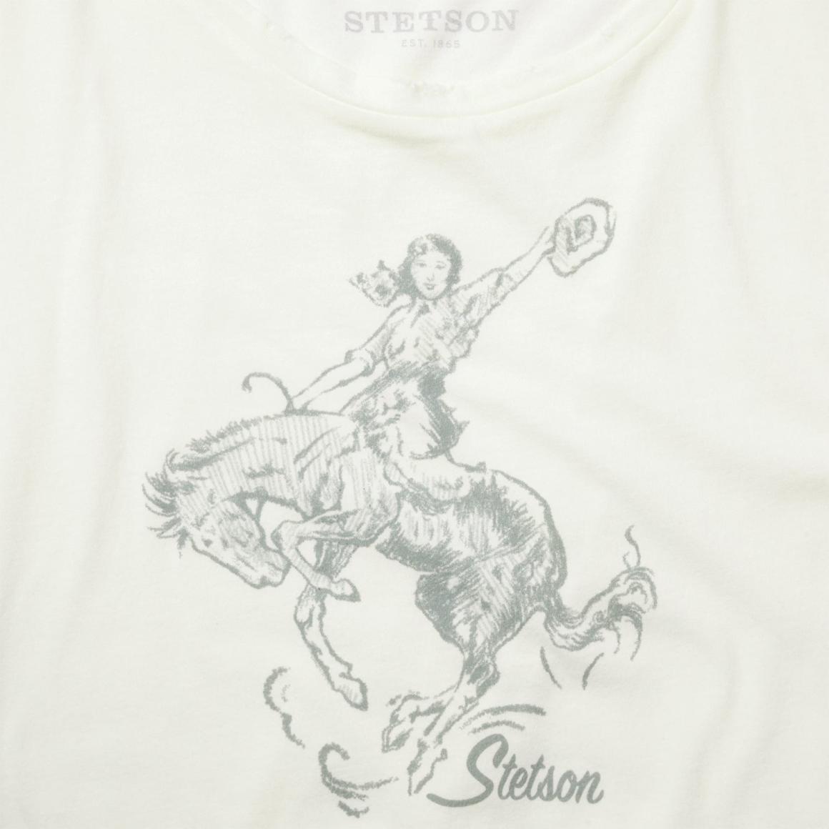 Bucking Cowgirl Graphic Tee White | Women Stetson Tees