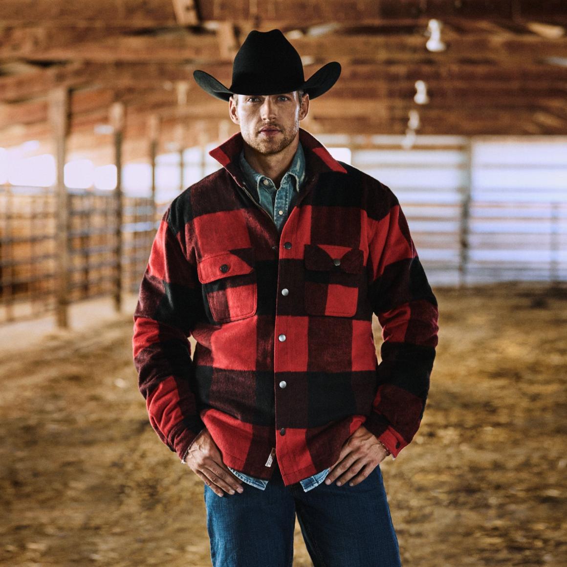 Buffalo Plaid Western Coat Red | Men Stetson Jackets