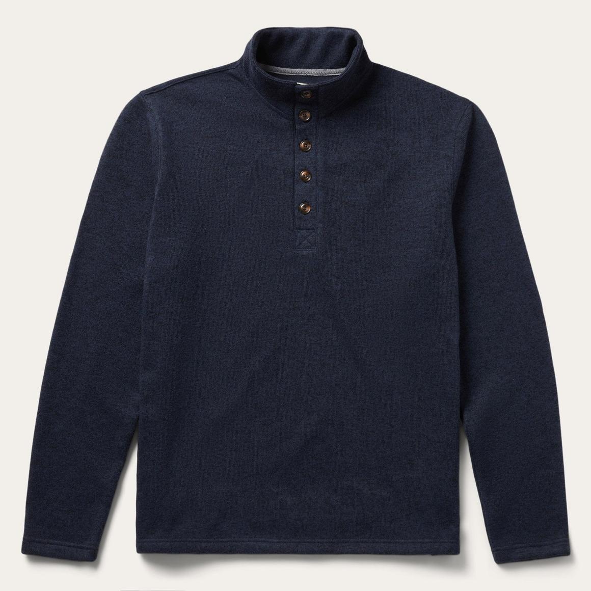 Button-Front Blue Pullover Knit Sweater Blue | Men Stetson Sweaters &amp; Hoodies