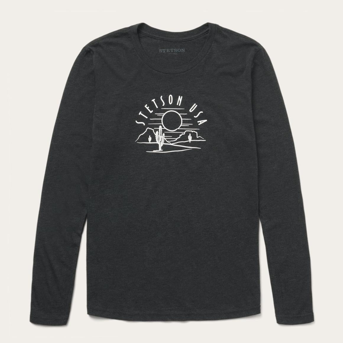 Cactus And Sunset Graphic Tee Black | Women Stetson Tees