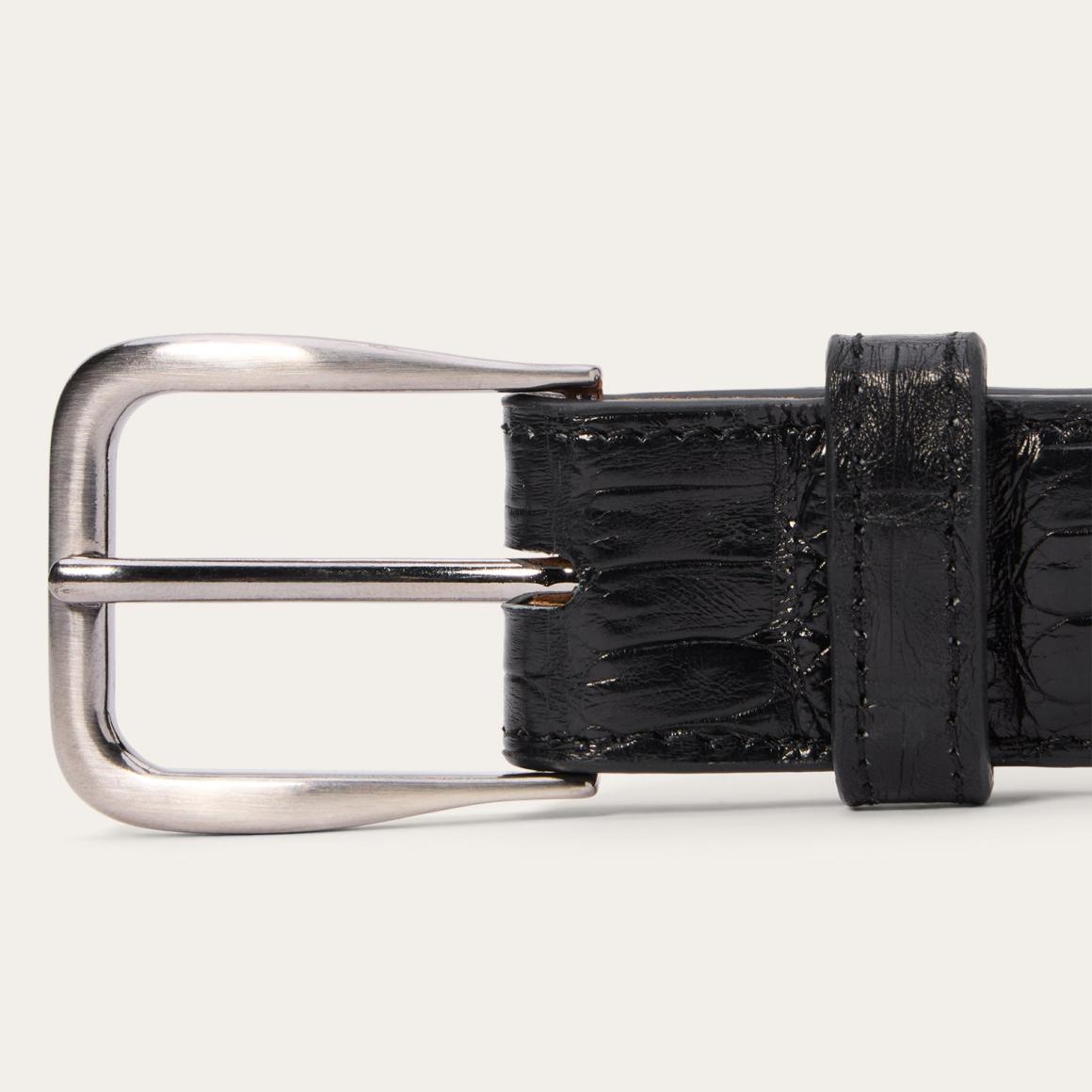 Caiman Western Tab Belt - 1 1/4" Width Black Classic | Men Stetson Belts