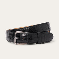 Caiman Western Tab Belt - 1 1/4" Width Black Classic | Men Stetson Belts
