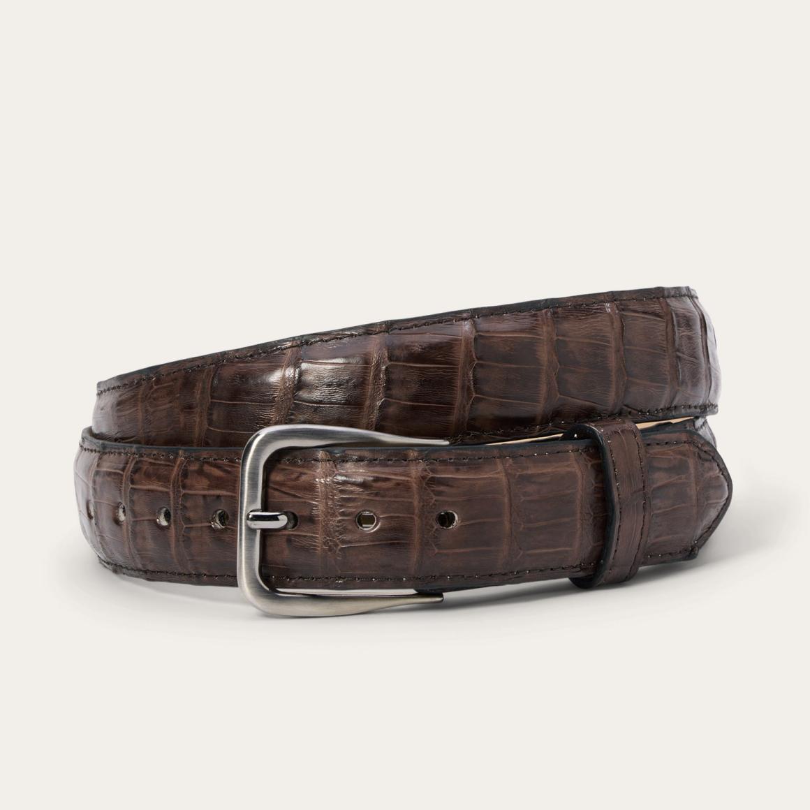 Caiman Western Tab Belt - 1 1/4" Width Cigar Classic | Men Stetson Belts