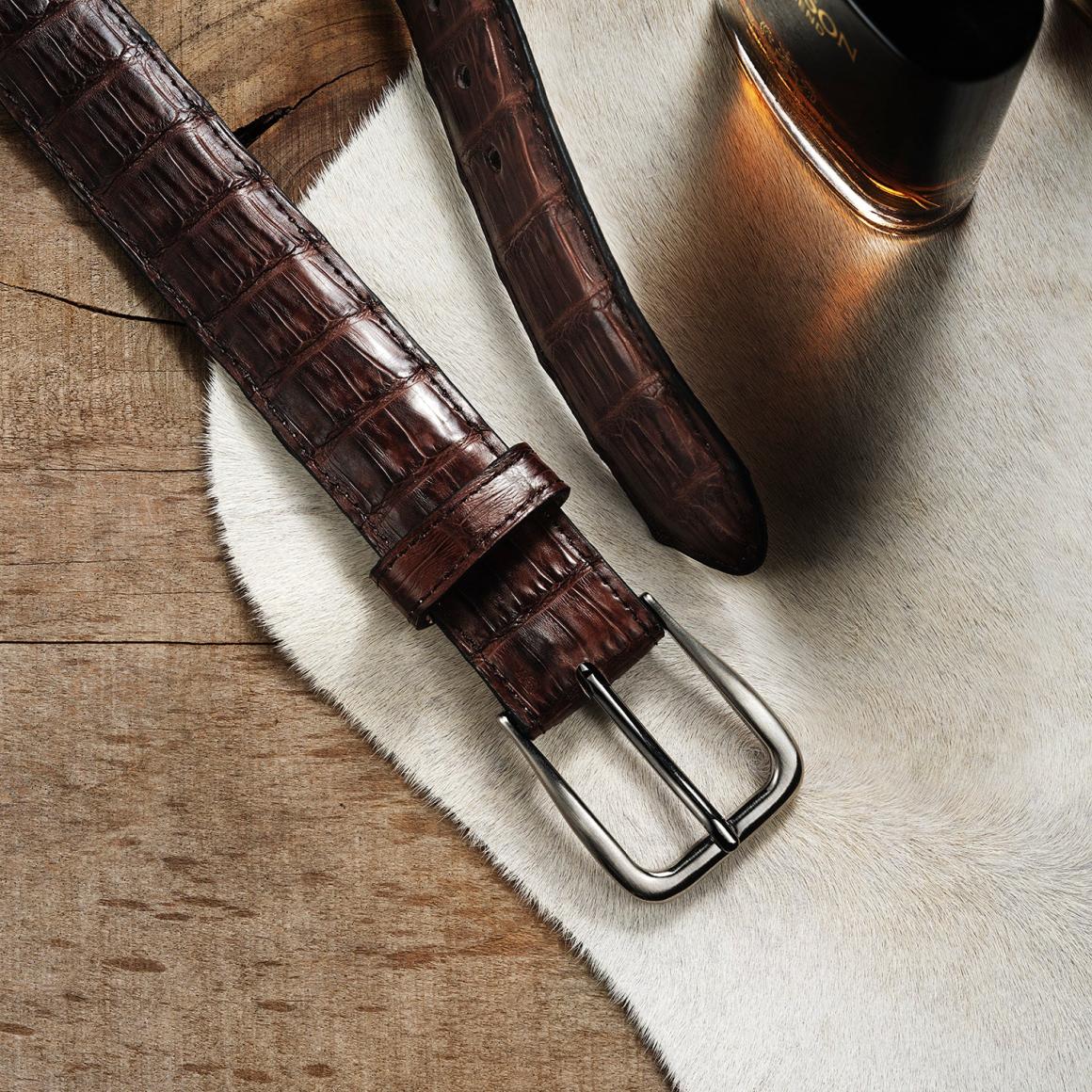 Caiman Western Tab Belt - 1 1/4" Width Cigar Classic | Men Stetson Belts