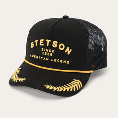 Captain Trucker Cap Black | Men/Women Stetson Caps &amp; Truckers