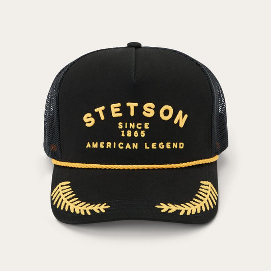 Captain Trucker Cap Black | Men/Women Stetson Caps &amp; Truckers