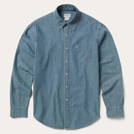 Chambray Denim Shirt Blue | Men Stetson Denim Shirts