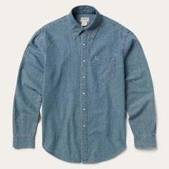 Chambray Denim Shirt Blue | Men Stetson Denim Shirts