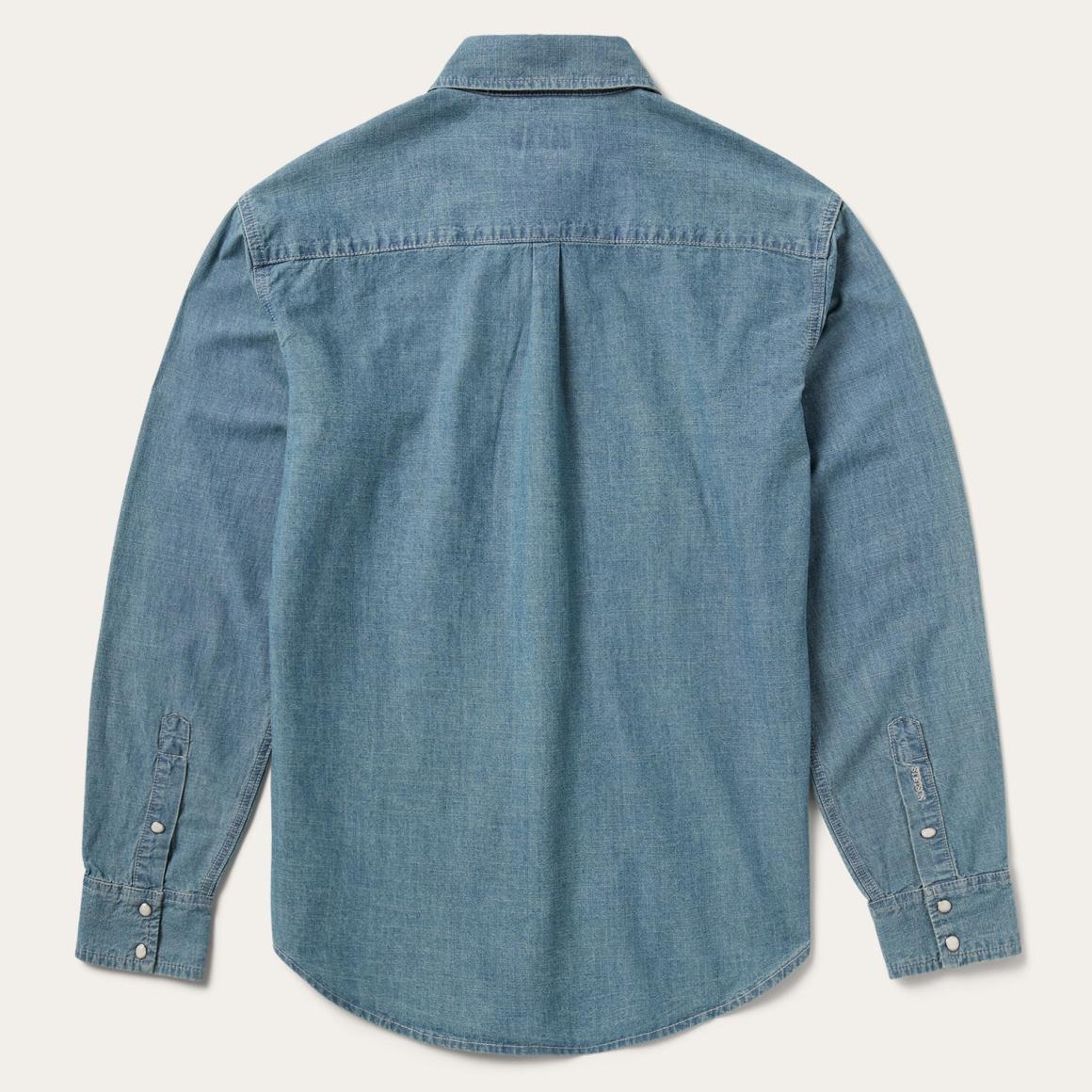 Chambray Denim Shirt Blue | Men Stetson Modern Cut