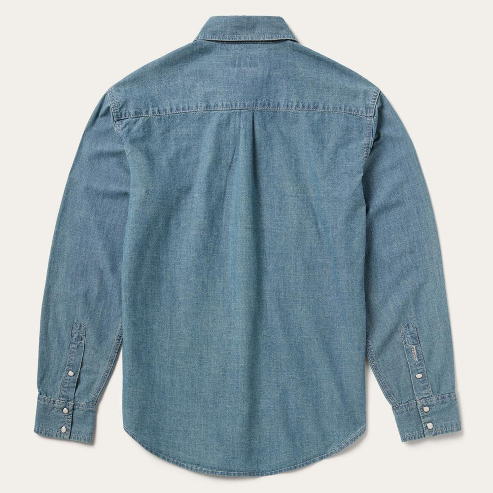 Chambray Denim Shirt Blue | Men Stetson Western Shirts
