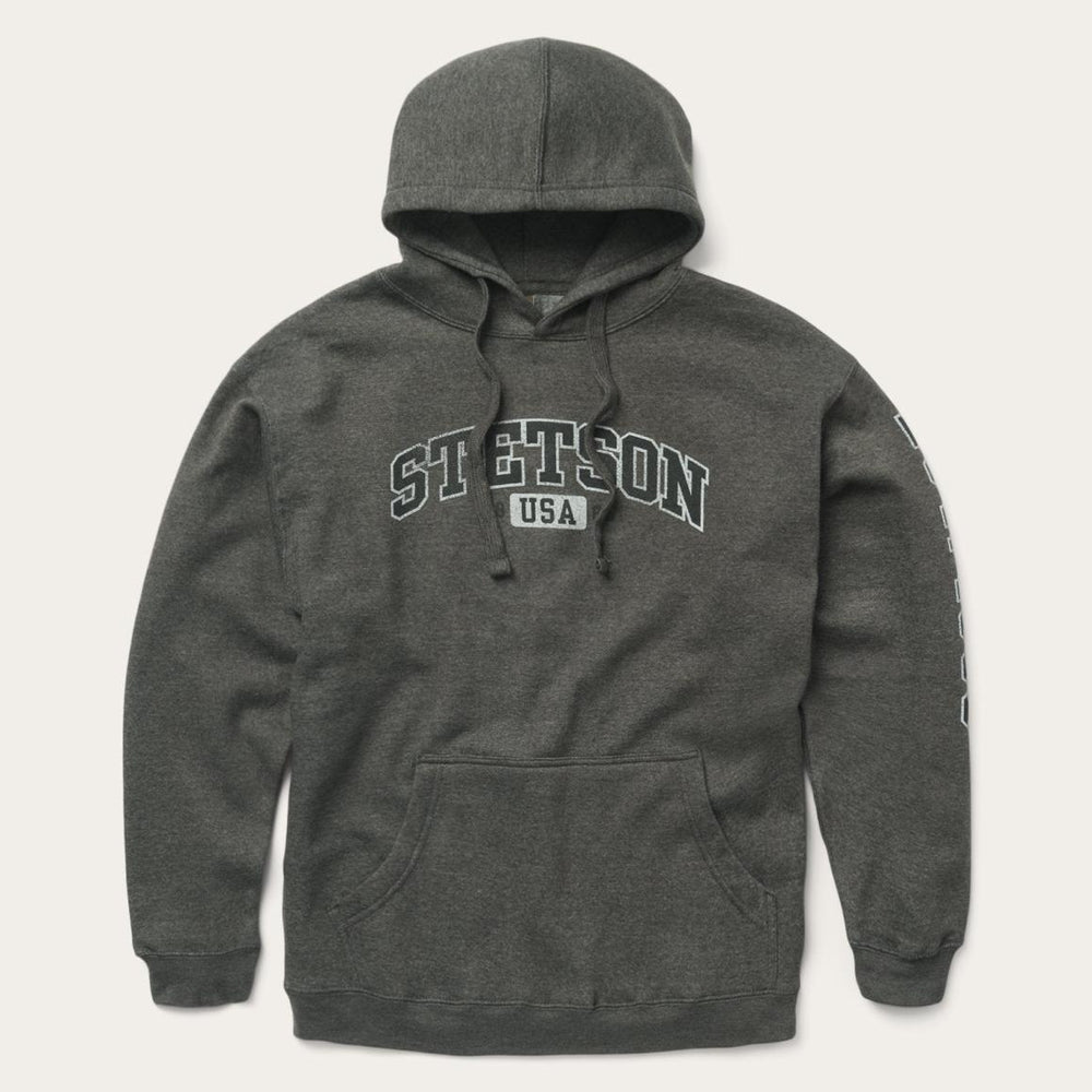 Charcoal Heather Fleece Hooded Sweatshirt Grey | Men Stetson Sweaters &amp; Hoodies