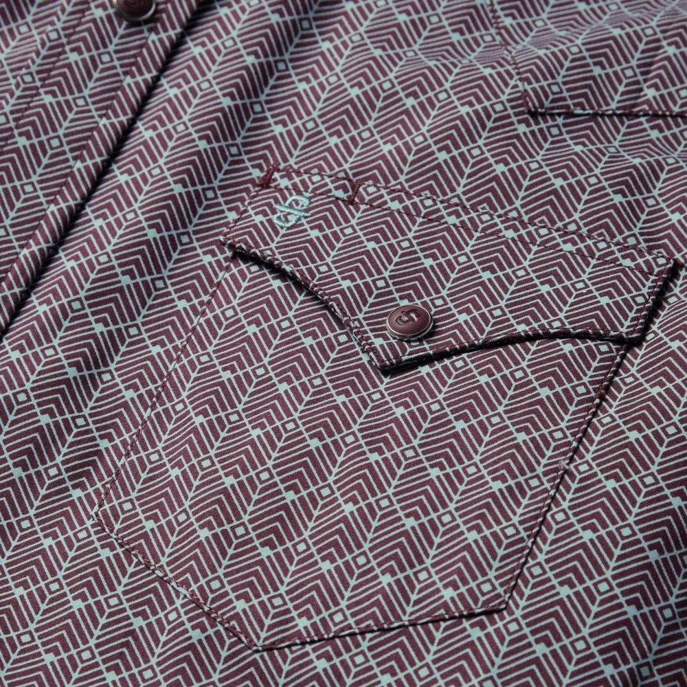 Chevron Grid Shirt Brown | Men Stetson Modern Cut