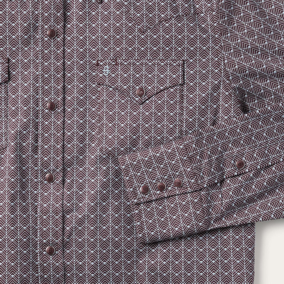 Chevron Grid Shirt Brown | Men Stetson Modern Cut