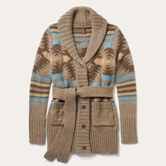 Chunky Knit Tie Sweater In Brown Wine | Women Stetson Sweaters