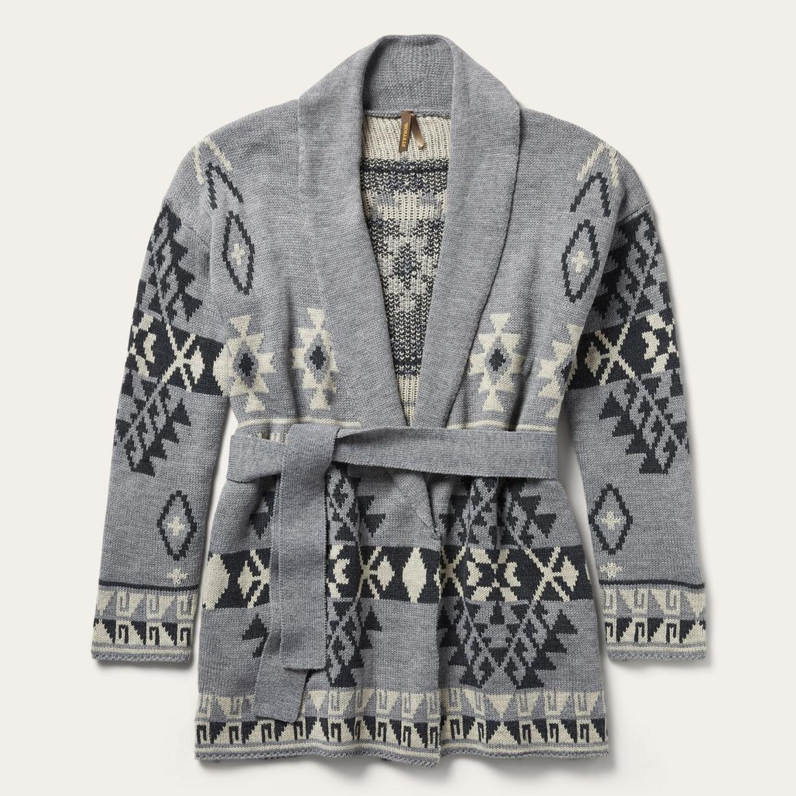 Chunky Knit Tie Sweater In Grey Grey | Women Stetson Sweaters