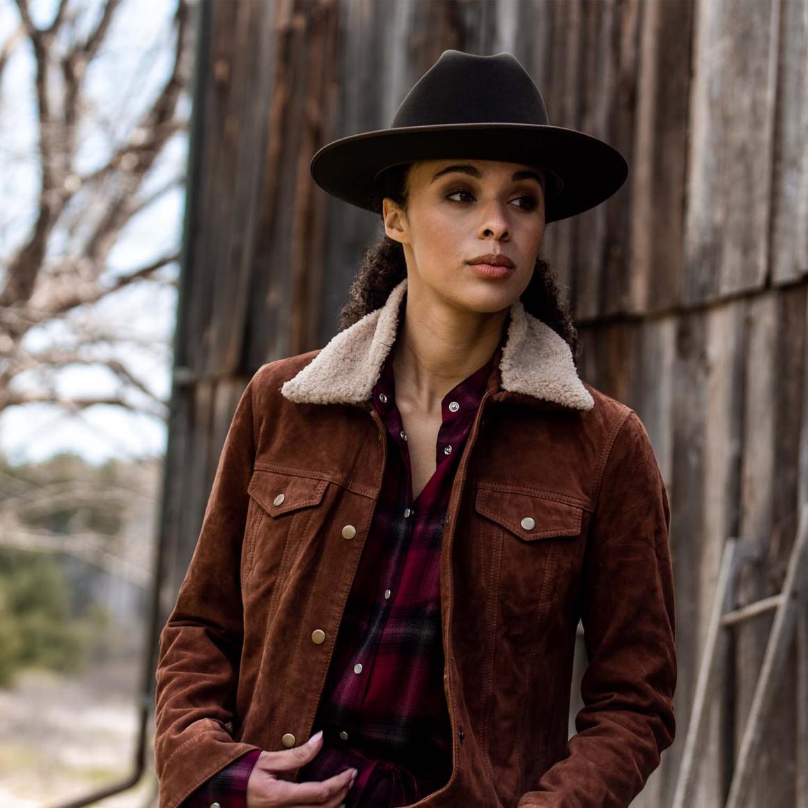 Classic Bomber Jacket Brown | Women Stetson Jackets
