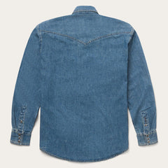 Classic Denim Shirt Blue | Men Stetson Western Shirts