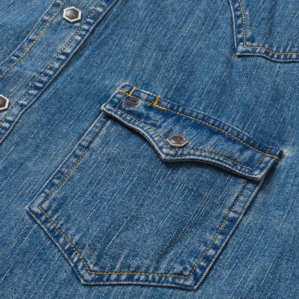 Classic Denim Shirt Blue | Men Stetson Western Shirts