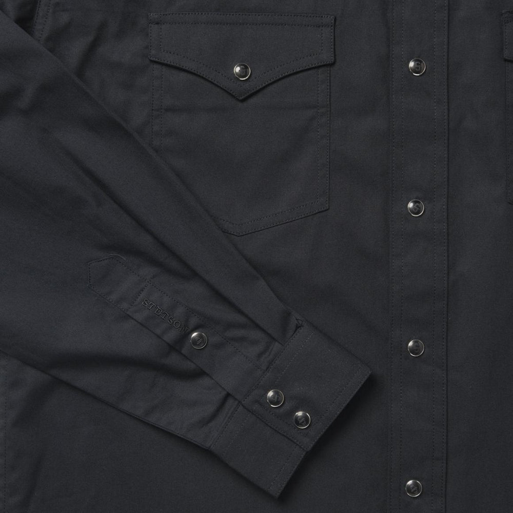 Classic Western Shirt In Black Black | Men Stetson Classic Cut