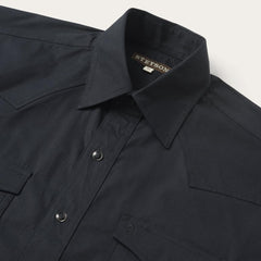 Classic Western Shirt In Black Black | Men Stetson Western Shirts