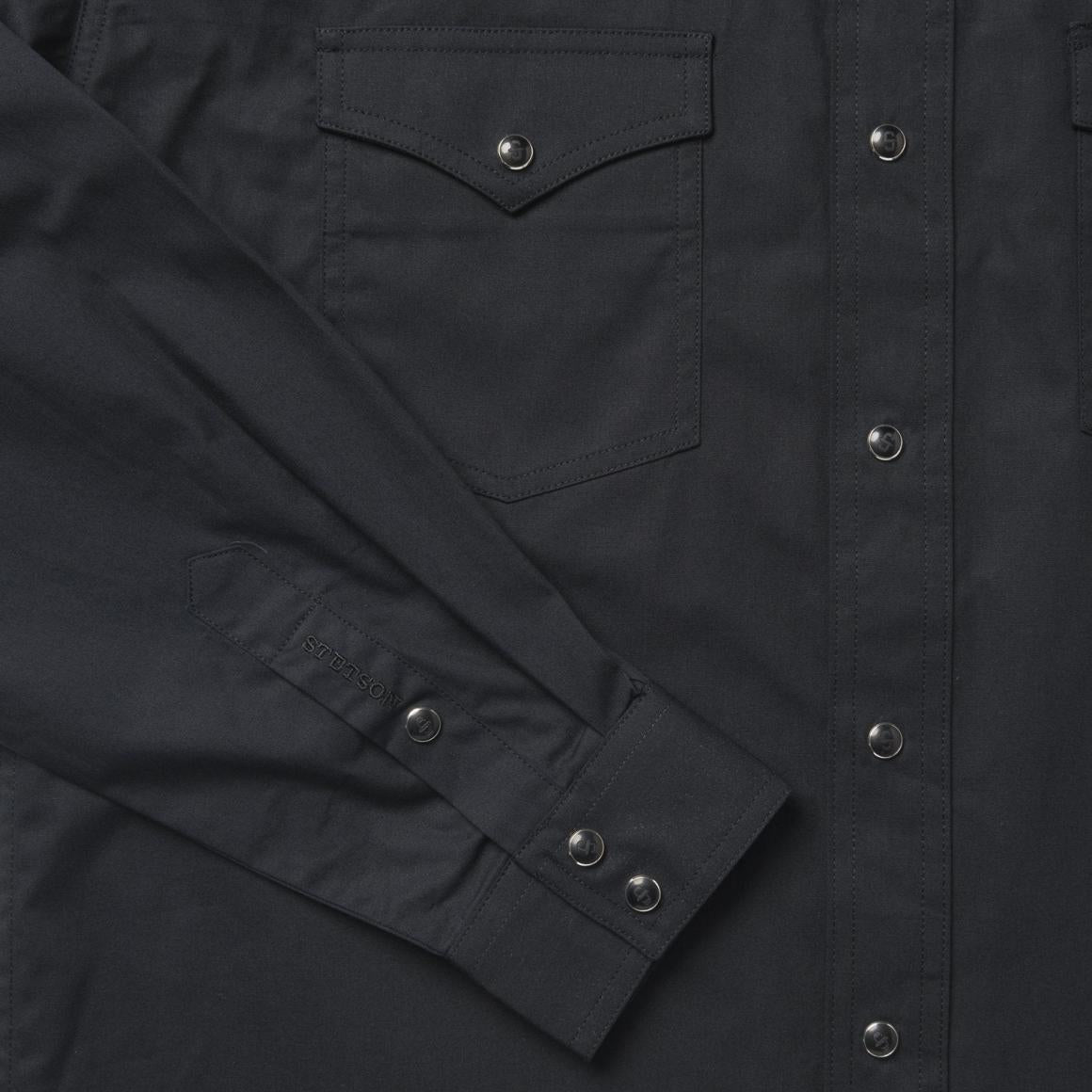 Classic Western Shirt In Black Black | Men Stetson Western Shirts