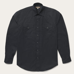 Classic Western Shirt In Black Black | Men Stetson Western Shirts