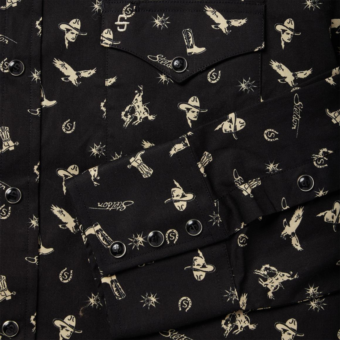 Conversation Print Western Shirt Black | Men Stetson Western Shirts