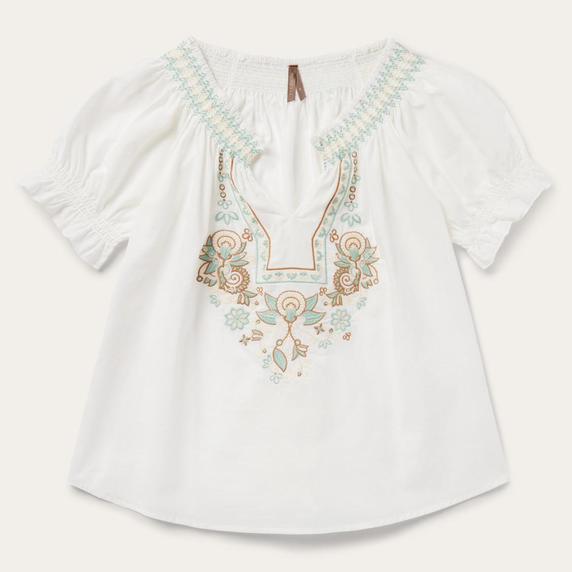Cotton Voile Peasant Blouse White | Women Stetson Blouses