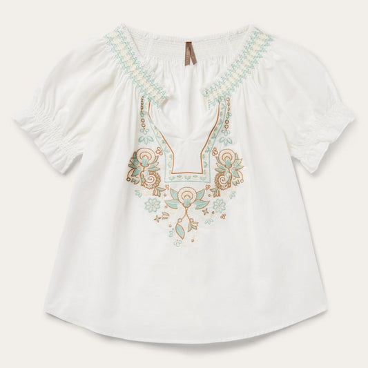 Cotton Voile Peasant Blouse White | Women Stetson Blouses
