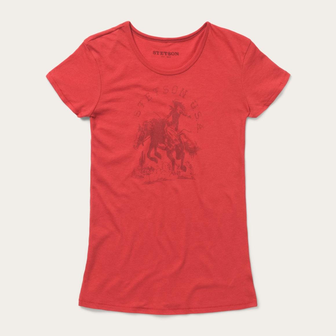 Cowgirl Graphic Tee Red | Women Stetson Tees