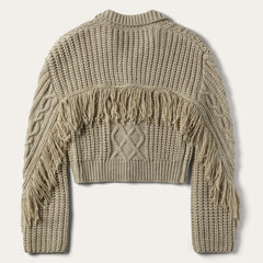 Cream Fringed Cardigan Tan | Women Stetson Fringe Jackets