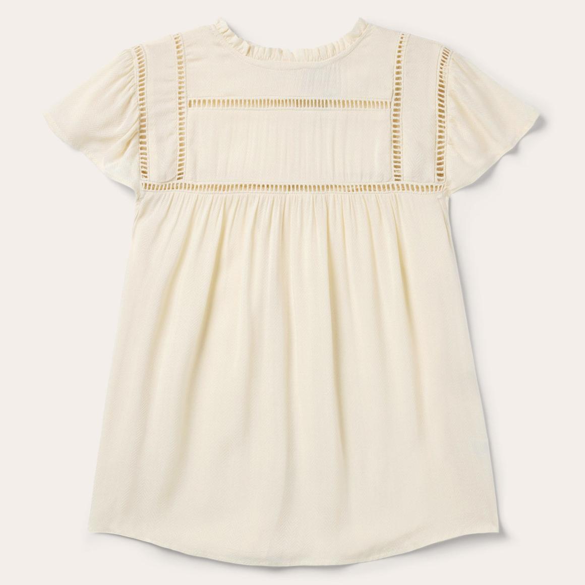 Cream Herringbone Blouse White | Women Stetson Blouses