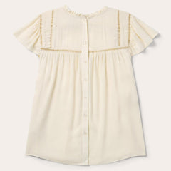 Cream Herringbone Blouse White | Women Stetson Blouses