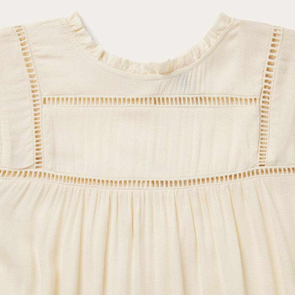 Cream Herringbone Blouse White | Women Stetson Blouses