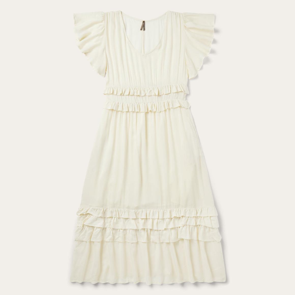 Cream Herringbone Dress White | Women Stetson Midi