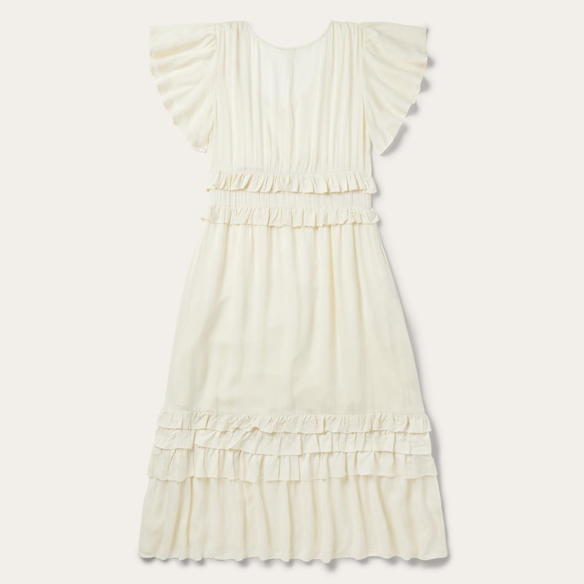 Cream Herringbone Dress White | Women Stetson Midi