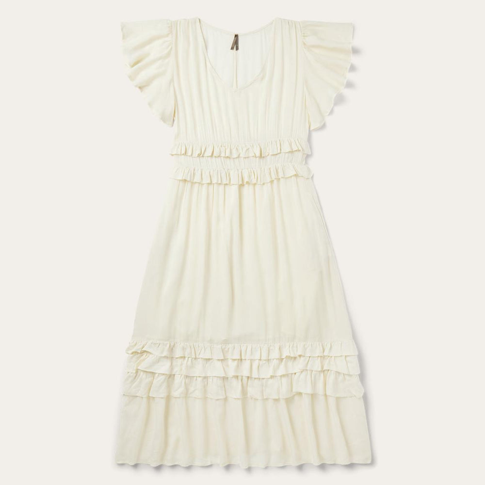 Cream Herringbone Dress White | Women Stetson Midi