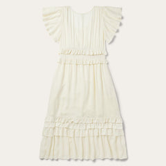 Cream Herringbone Dress White | Women Stetson Midi