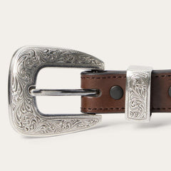 Croco Print Tooled Tapered Belt Brown/cognac | Men Stetson Belts